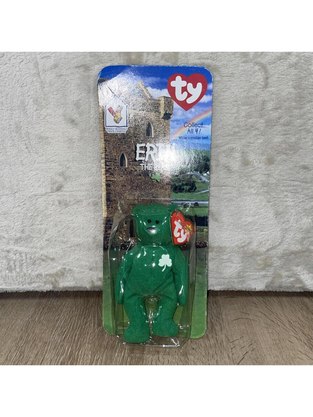 Erin the Bear McDonalds Ty Beanie Baby with Rare Errors 1993/1997 Oak Brook NIB
